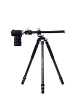 Trípode de carbono con rótula de bola y columna central multiángulo para fotos verticales en ángulo bajo