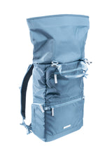 Mochila para cámara azul abierta Vanguard Veo Flex 43M BL, ángulo derecho