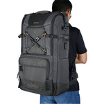 Mochila Alta Sky 69, en la espalda