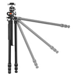 Veo 5+ 263ALBS - Trípode de aluminio con columna multiángulo, rótula de bola de doble eje