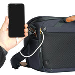 Veo City S30 NV - Bolsa azul marino para mirrorless y objetivos, con ranura para cargar el móvil