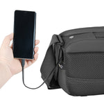Veo Metro S4L BK Bolsa de hombro negra pasacables