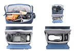 Opciones de configuración de la mochila fotográfica azul Vanguard Veo Range 48NV