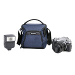 Vesta Aspire 15NV - Bolsa de hombro compacta color azul con capacidad para una cámara digital DSLR con un objetivo incorporado, un flash y accesorios
